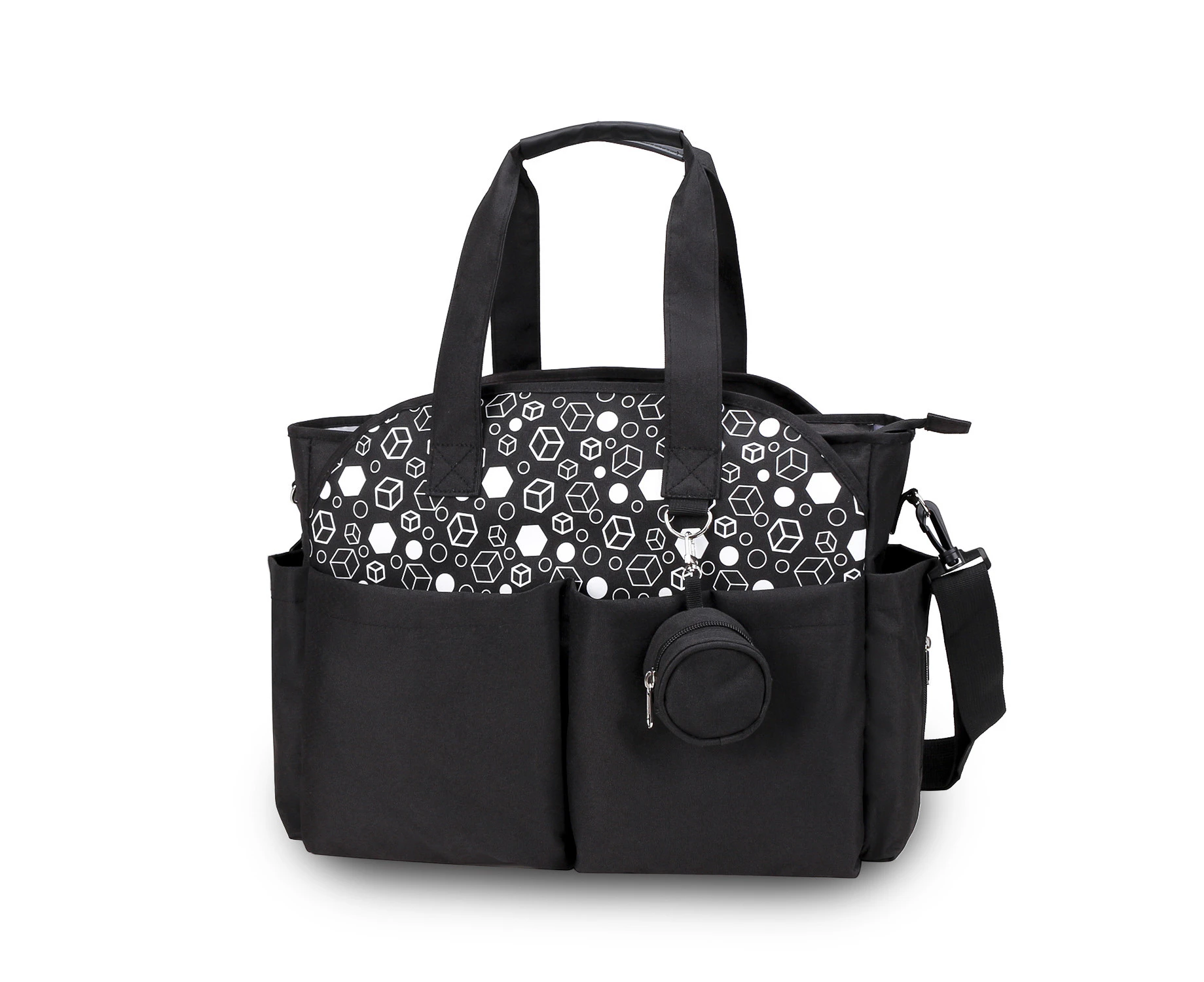 WEB Diaper Tote Bag Messenger Bag for Mom-Black