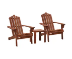 Outdoor Sun Lounge Beach Chairs Table Setting Wooden Adirondack Patio Chair Brown