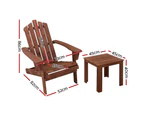 Outdoor Sun Lounge Beach Chairs Table Setting Wooden Adirondack Patio Chair Brown