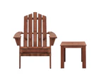 Outdoor Sun Lounge Beach Chairs Table Setting Wooden Adirondack Patio Chair Brown