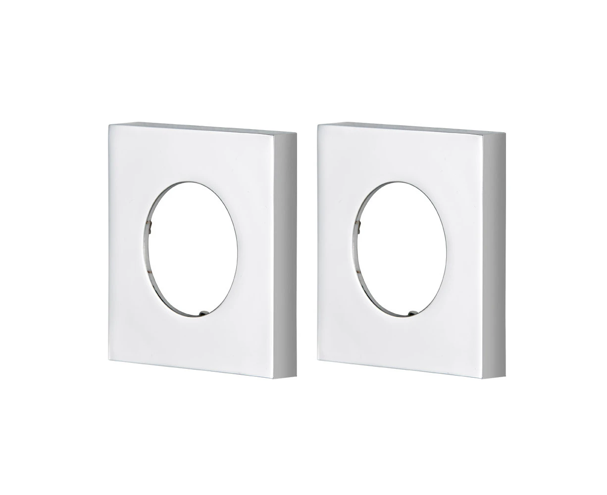 MR Large Square Cover Plates Chrome (PAIR)