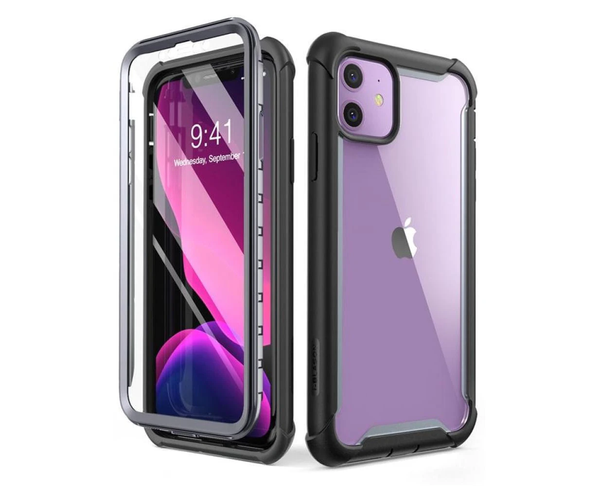 For Iphone 11 Case With Built-in Screen Protector Ares Full-body Rugged - Black