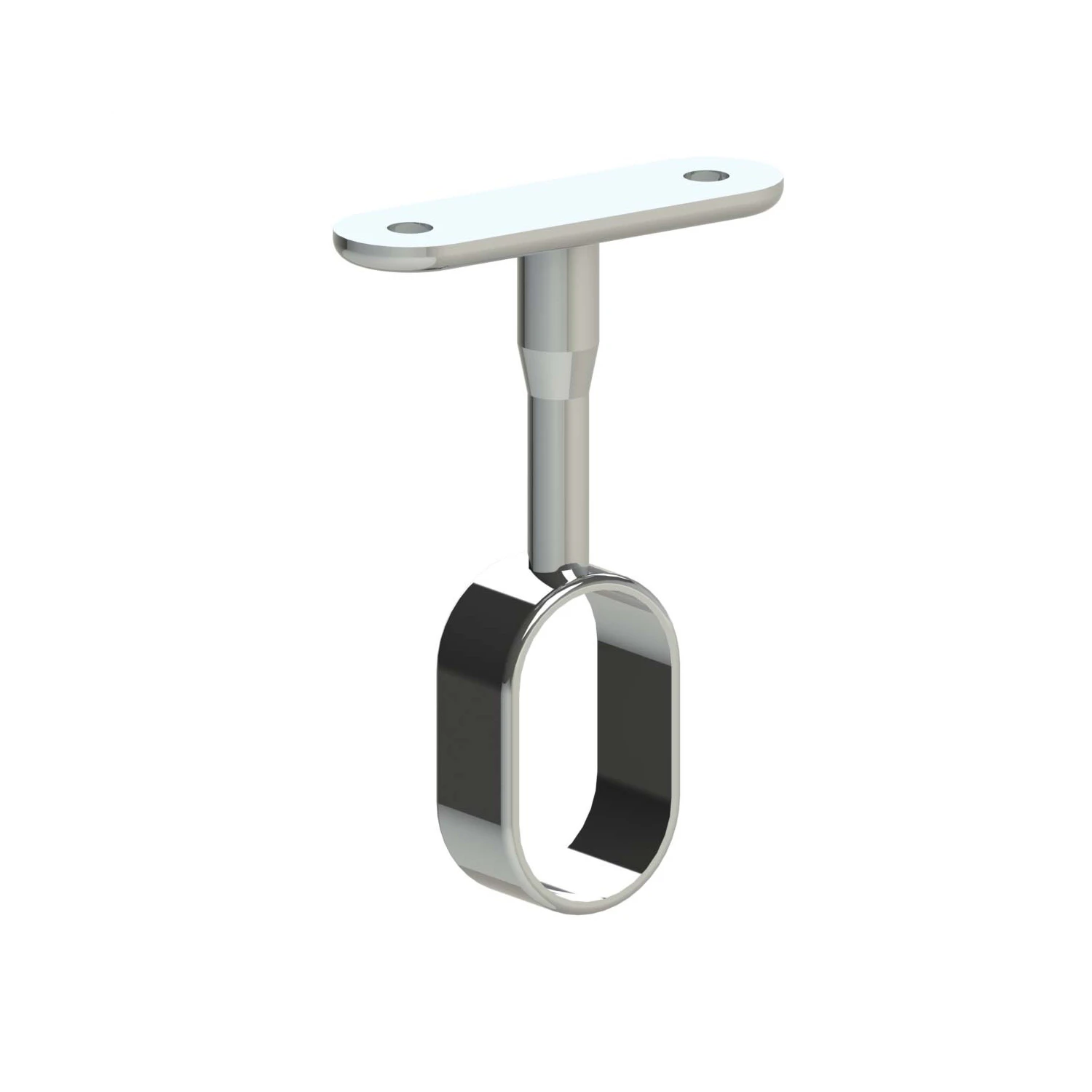 Emro Oval Tube Centre Hanging Support Polypack 15mmx30mm Chrome 314CPPP