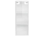 vidaXL Wall Cabinet High Gloss White 34.5x32.5x90 cm Engineered Wood