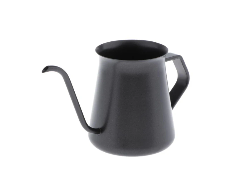 Pour Over Coffee Kettle Tea Pot Long 4mm Spout Japanese Style 13.5oz Black without Lid