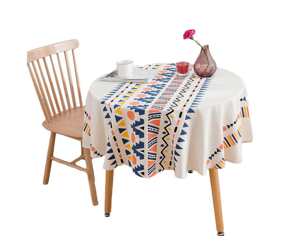 Bestier Bohemian Cotton Linen Round Tablecloth Tablecloth for Kitchen-Multicolor