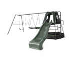 Lifespan Kids Pallas Play Tower with Metal Swing Set in Green Slide