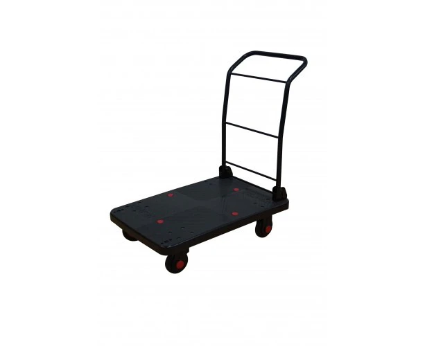 TCS 300kg Industrial Platform Trolley - Extra Long Foldable Handle - Silent Rubber Wheels