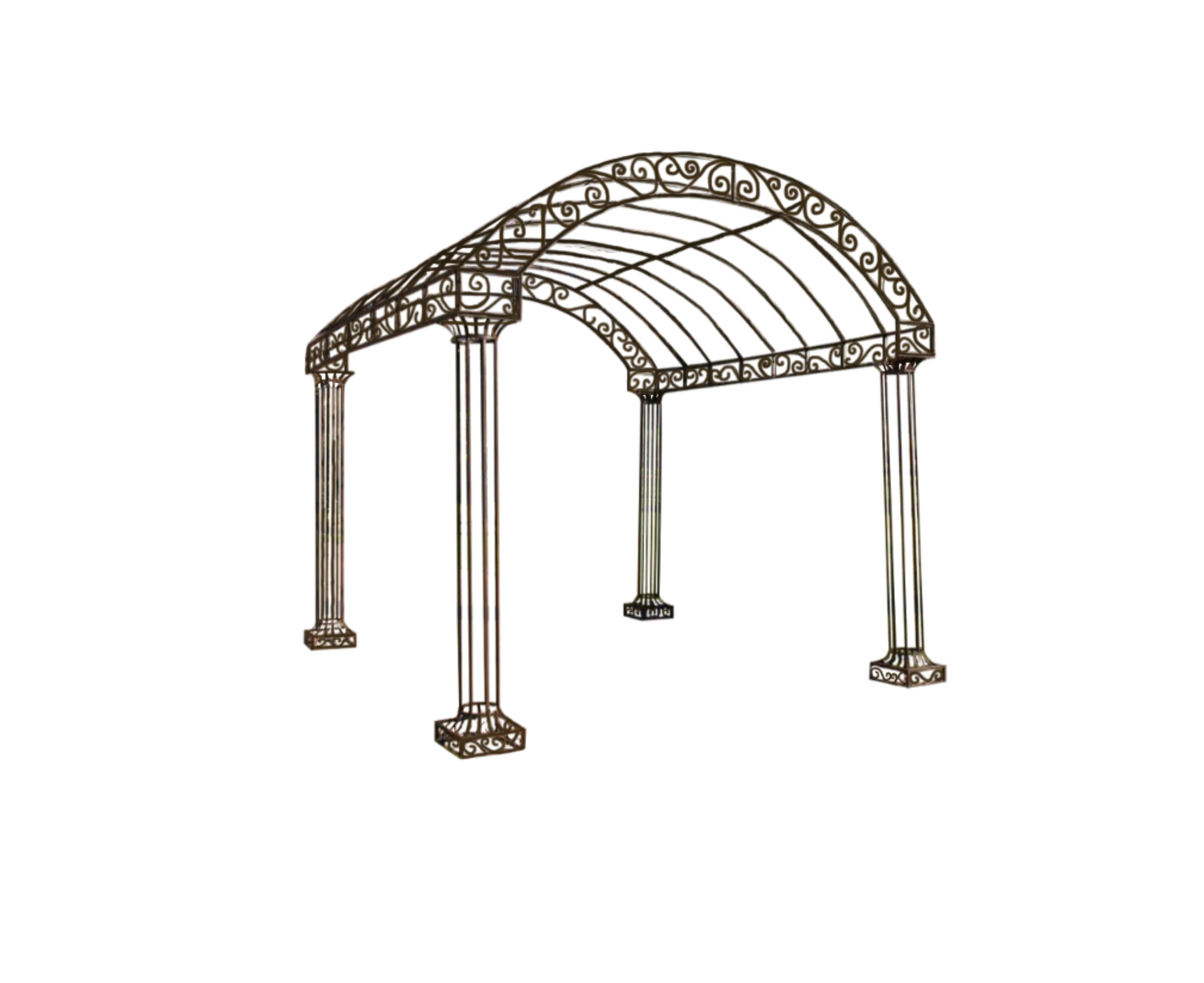 Garden Metal Gazebo, Pergola,Rustic Brown, Sturdy, Square