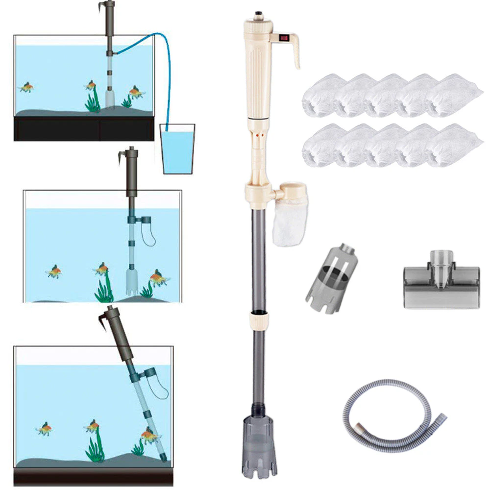 Electric Fish Tank Vacuum Cleaner Sand Washer Aquarium Gravel Cleaner Battery Operated