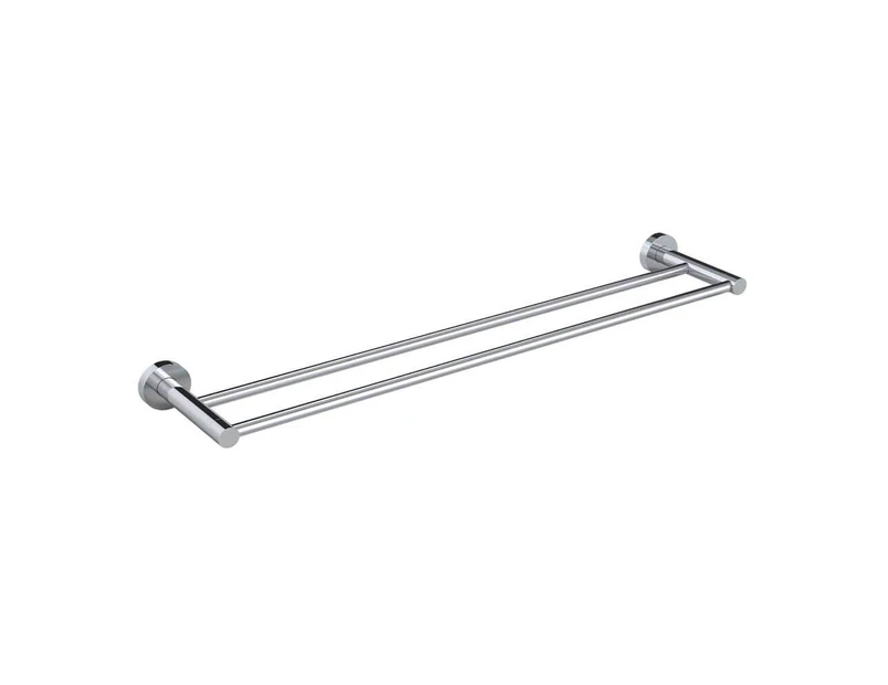 MEIR Round Stainless Steel Double Towel Rail - Chrome - 600mm