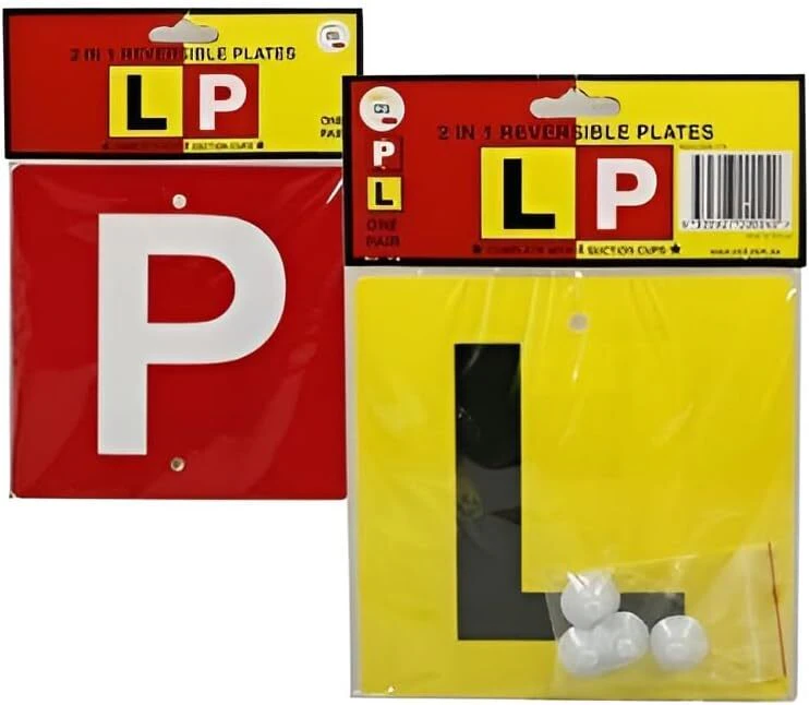 Reversible Plates - L & P CAR Plates (2 in 1)