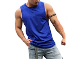 sunwoif Men's Fitness Sports Tank Gym Training Plain Sleeveless Vest Tops - Blue