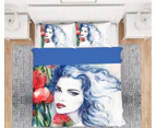3D Red Lily Woman 053 Quilt Cover Set Bedding Set Pillowcases Duvet Cover KING SINGLE DOUBLE QUEEN KING