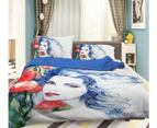 3D Red Lily Woman 053 Quilt Cover Set Bedding Set Pillowcases Duvet Cover KING SINGLE DOUBLE QUEEN KING