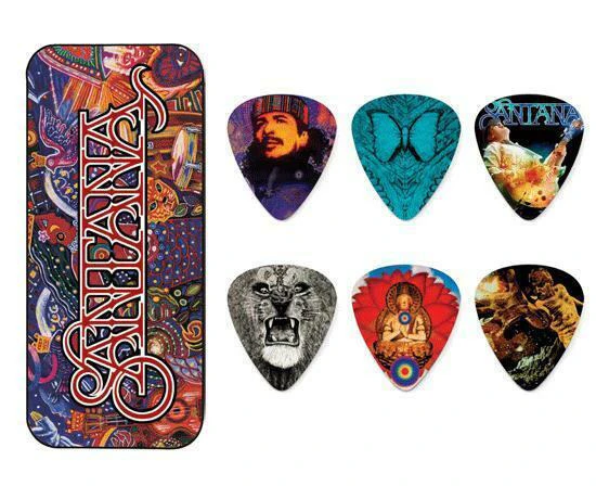 JIM DUNLOP Santana Collector's Pick Tin Includes 6 Tortex Medium Picks