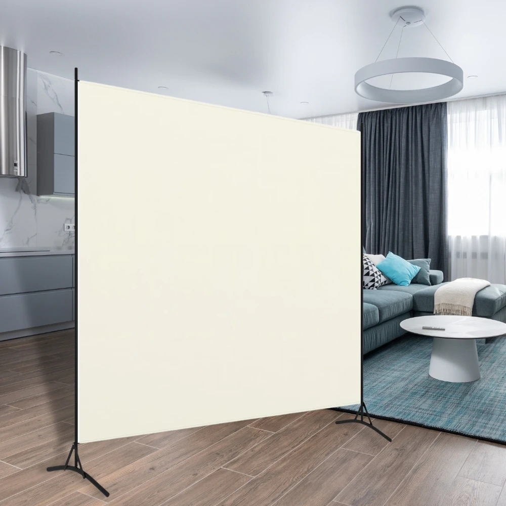 1 Panels Privacy Room Divider Partition Folding Foldable Screen Panel Iron Cream