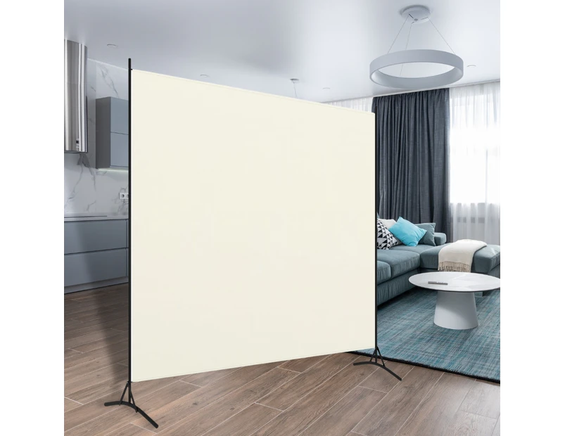 1 Panels Privacy Room Divider Partition Folding Foldable Screen Panel Iron Cream