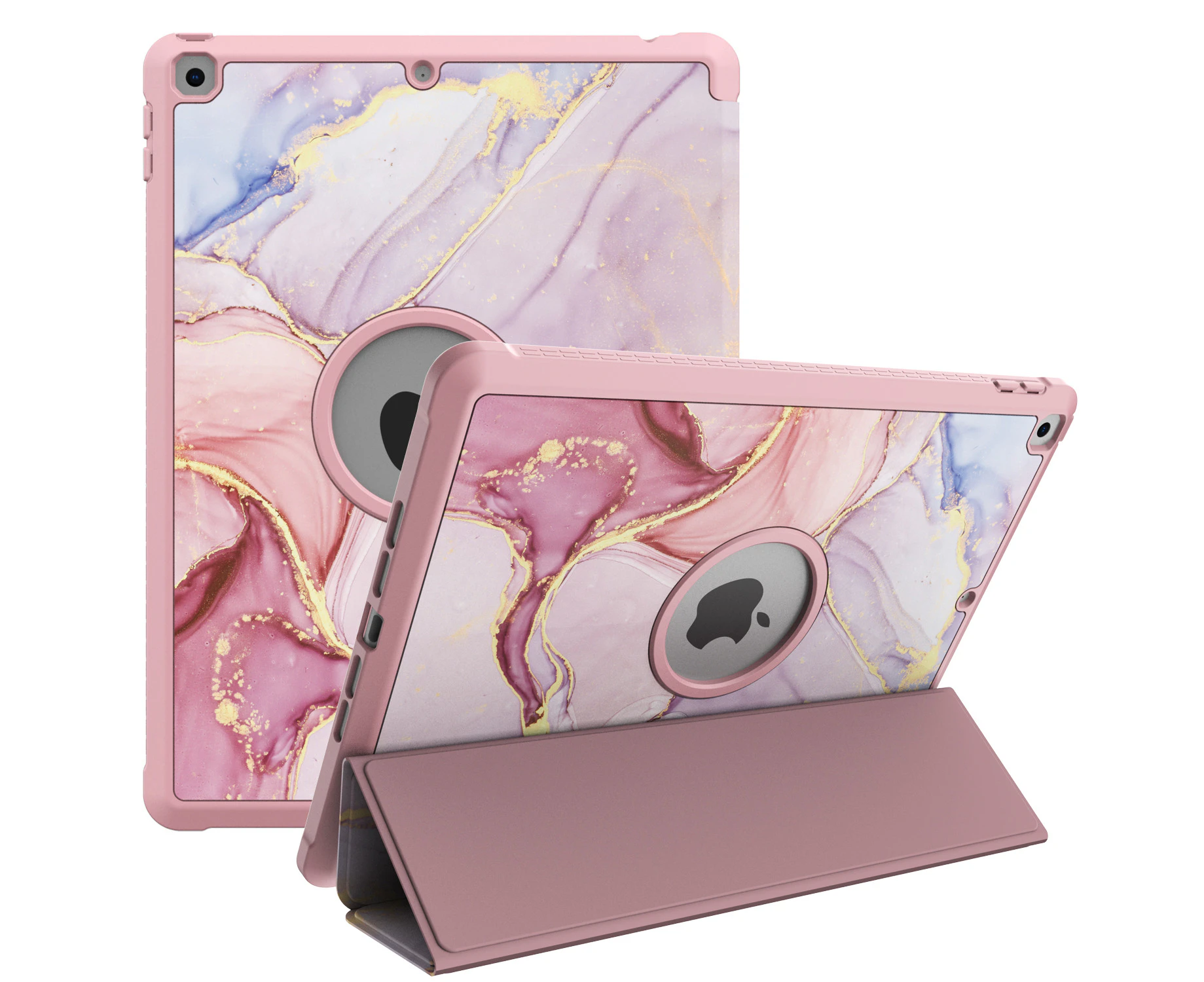 GWL Soft TPU Protective Stand Back Cover for iPad 10.2 Inch-Pink