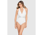 Miraclesuit Swim Women's Illusionists Wrapture Shaping Swimsuit with Mesh in White