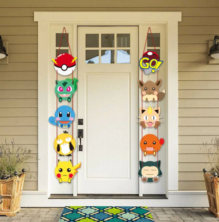 Cartoon Pokemon Pikachu Paper Door Hanger Party Decoration