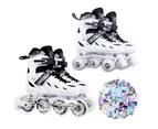 Papaison 2 in 1 LED Inline Roller Skate Combo - White