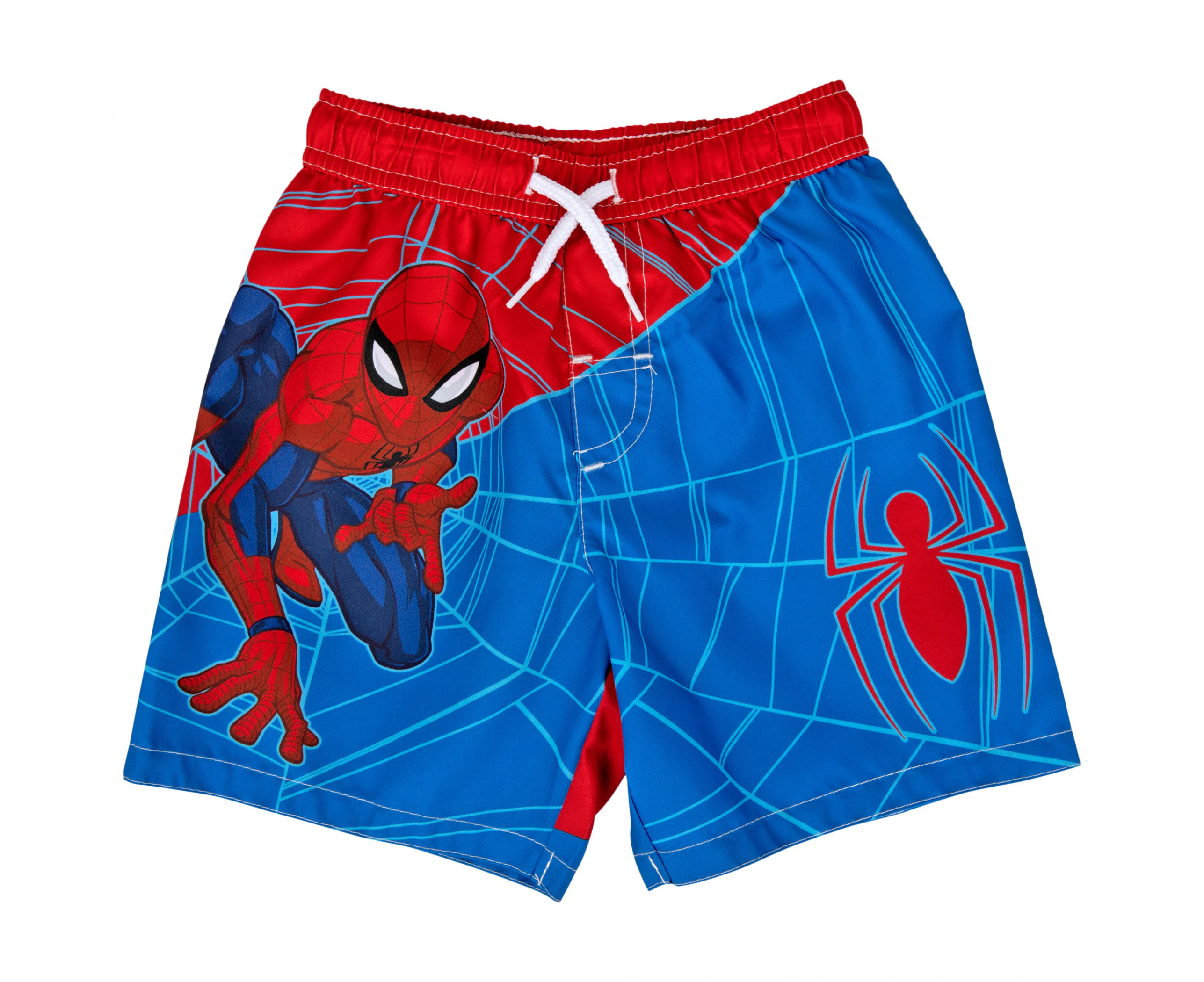 Spider-Man Character Webbing and Logo Toddler Swim Shorts