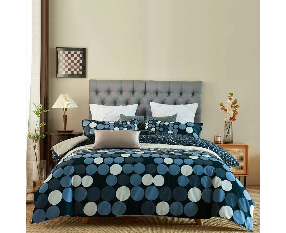 100% Cotton Dots Pattern Quilt Doona Duvet Cover Set