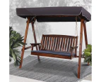 Wooden Swing Chair Garden Bench Canopy 3 Seater Outdoor Furniture