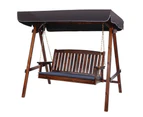 Wooden Swing Chair Garden Bench Canopy 3 Seater Outdoor Furniture