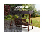 Wooden Swing Chair Garden Bench Canopy 3 Seater Outdoor Furniture