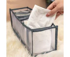 7 Grids Mesh Foldable Clothes Storage and Drawer Organizer - White