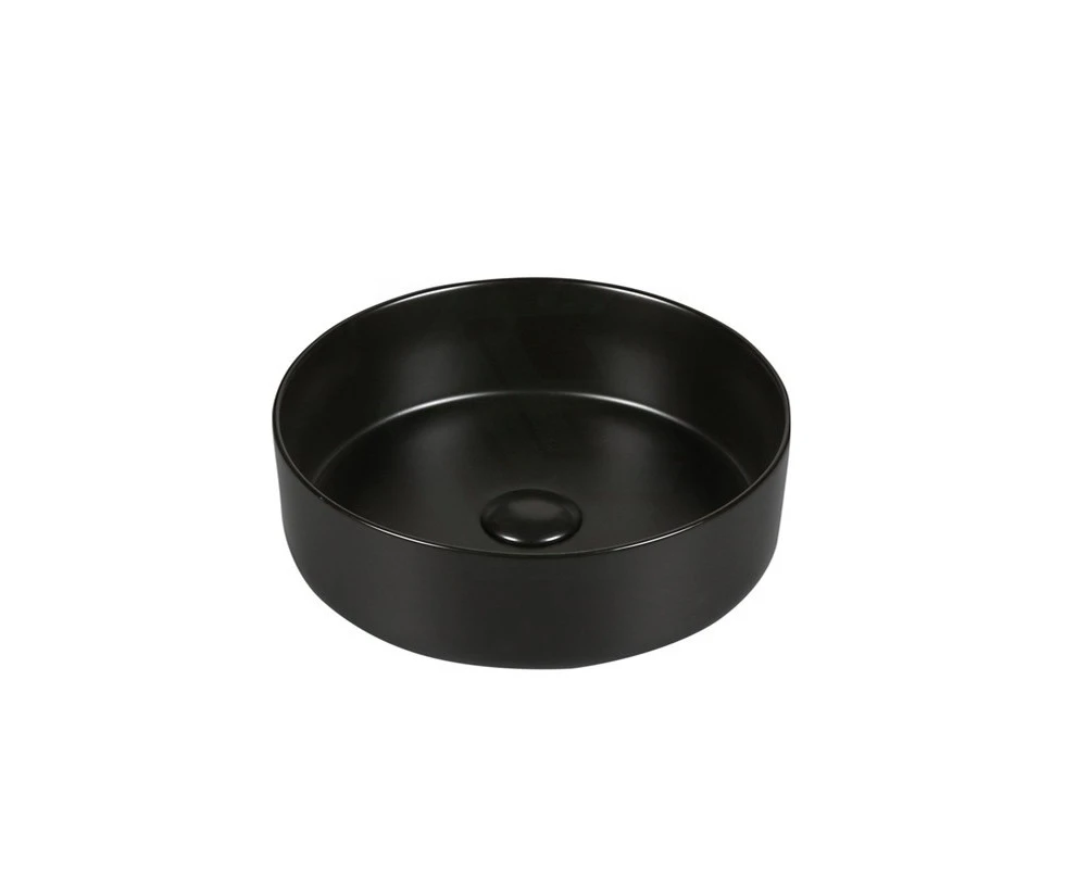 360*360*120mm Matt Black Ceramic Round Above Counter Basin