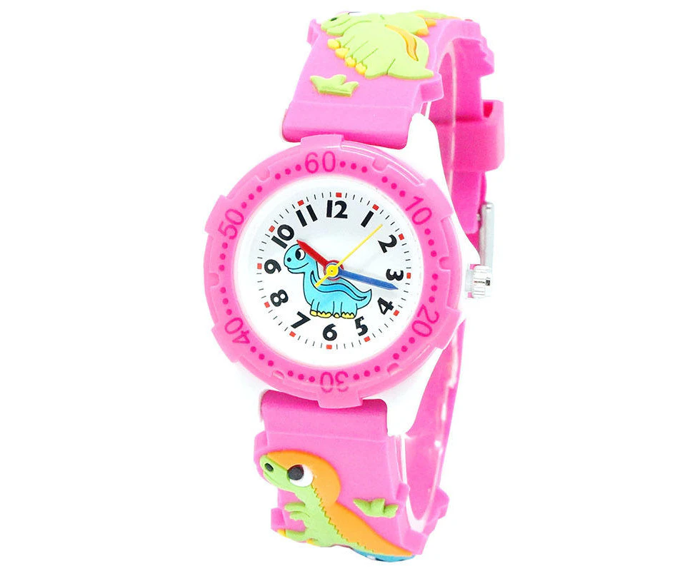 WIWU Girls Watch 3D Cute Dinosaur Waterproof Watches-Pink