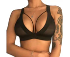 sunwoif Women's Sexy Push Up Hollow Out Tops Bralettes Bra Sports Bra Sleepwear Underwear - Black