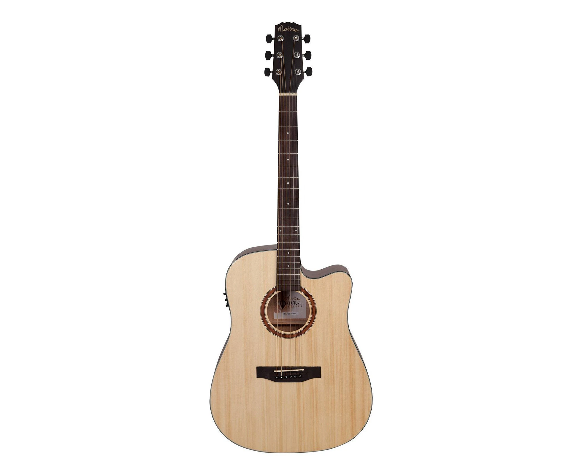 Martinez 'Natural Series' Solid Spruce Top Acoustic-Electric Dreadnought Cutaway Guitar (Open Pore)