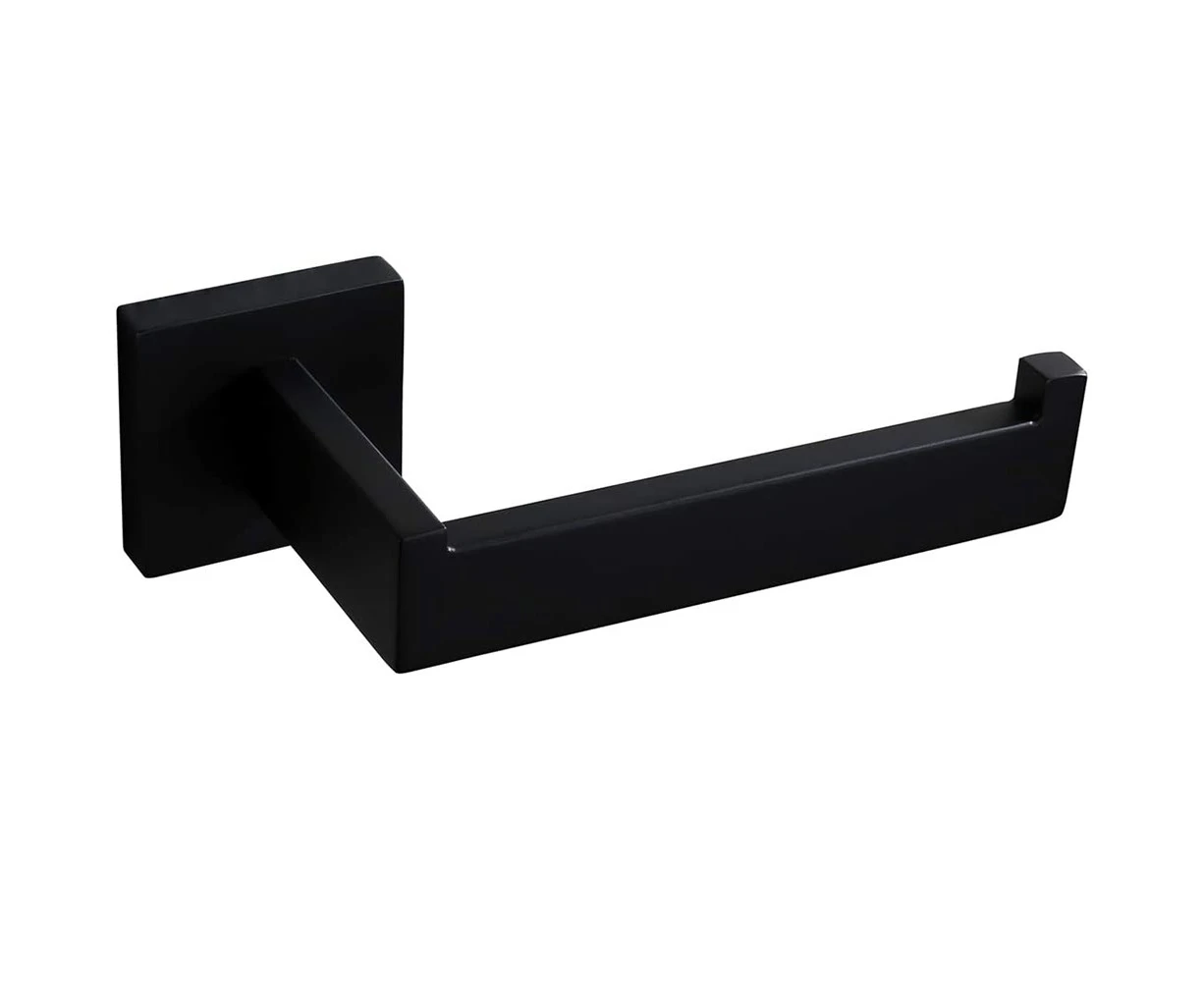 Black Stainless Square Toilet Paper Roll Holder Rack Hook Bathroom Washroom