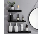 Wall Mount Floating Shelf Brackets Towel Rail Rack Display Shelves Bathroom Black - 50 x 12 x 3.3cm