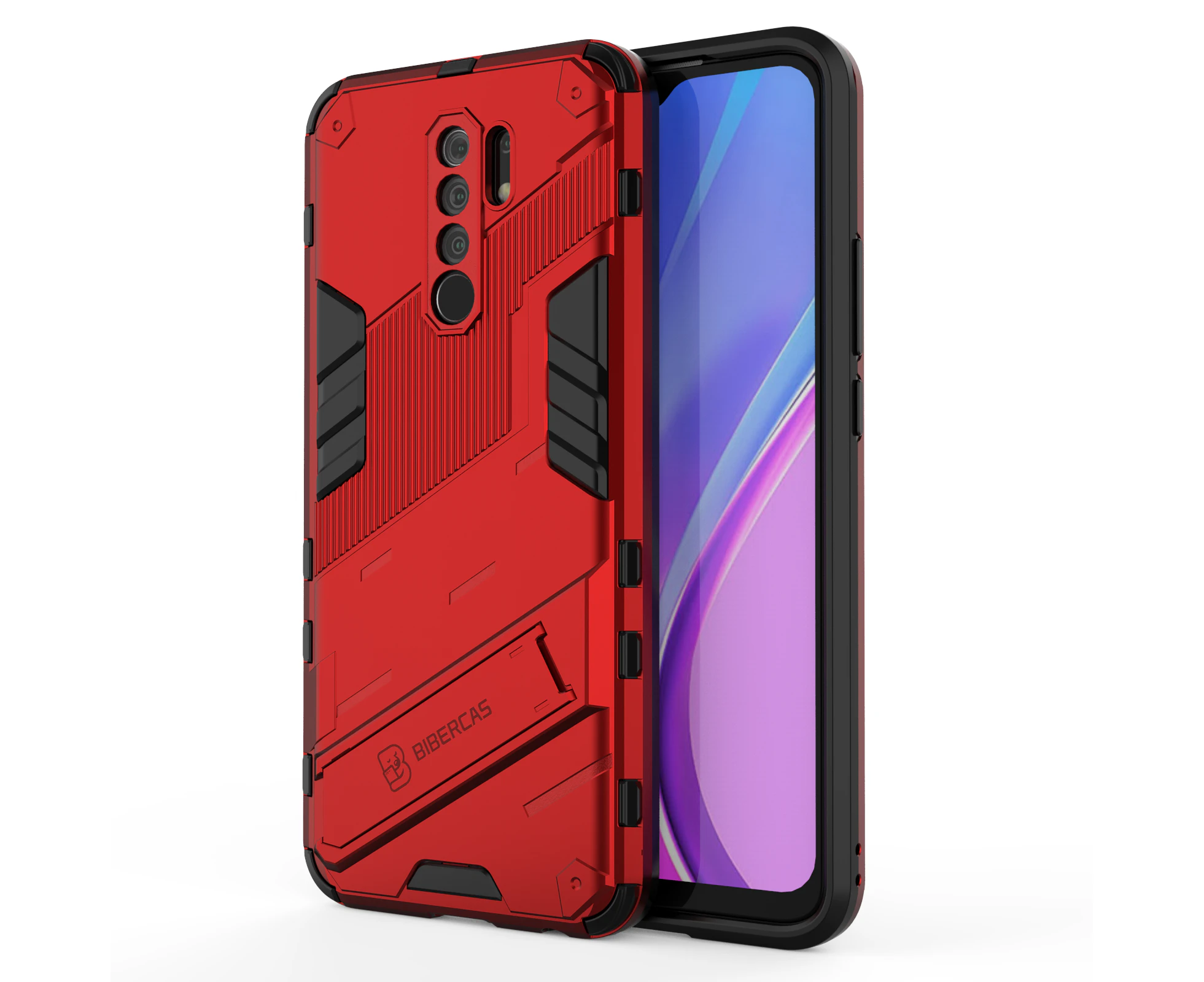 HKXM Tough Armor Designed For Xiaomi Redmi 9-Red