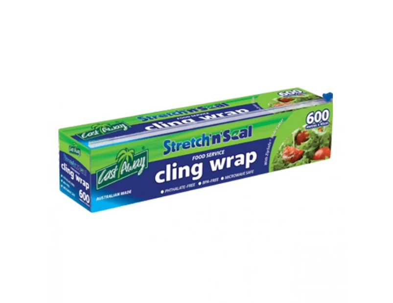 Castaway Stretch N Seal Cling Wrap Large 600M X 45Cm - Clear Single Roll