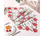 Bestier Christmas Doily Embroidered Table Runner Home Decorations-White