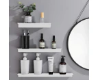 Wall Mount Floating Shelf Brackets Towel Rail Rack Display Shelves Bathroom White - 40 x 12 x 3.3cm