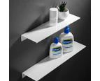 Wall Mount Floating Shelf Brackets Towel Rail Rack Display Shelves Bathroom White - 40 x 12 x 3.3cm