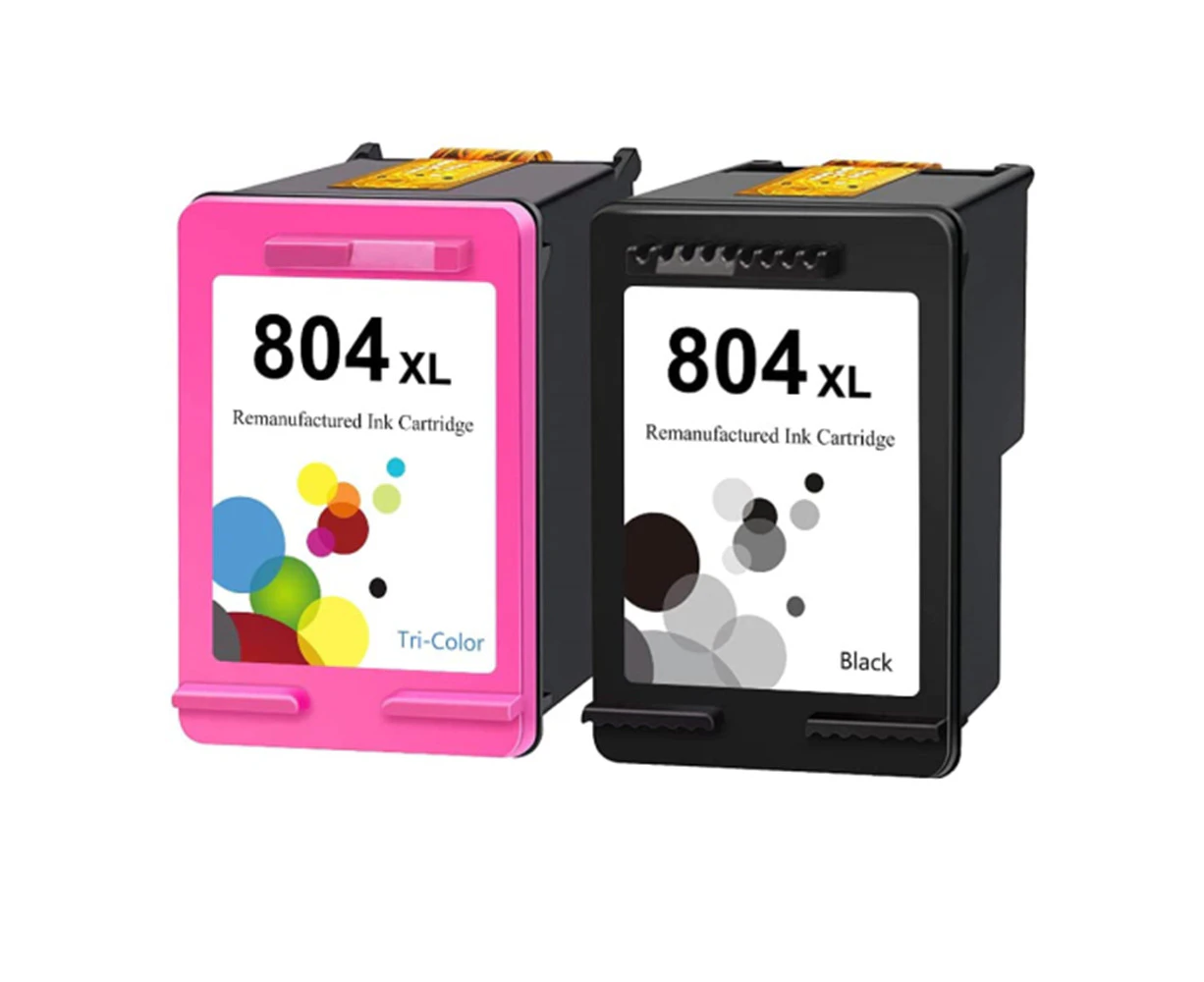 2X 804XL black &color Ink Cartridges Compatible for HP Envy Photo 6220 6222 6230