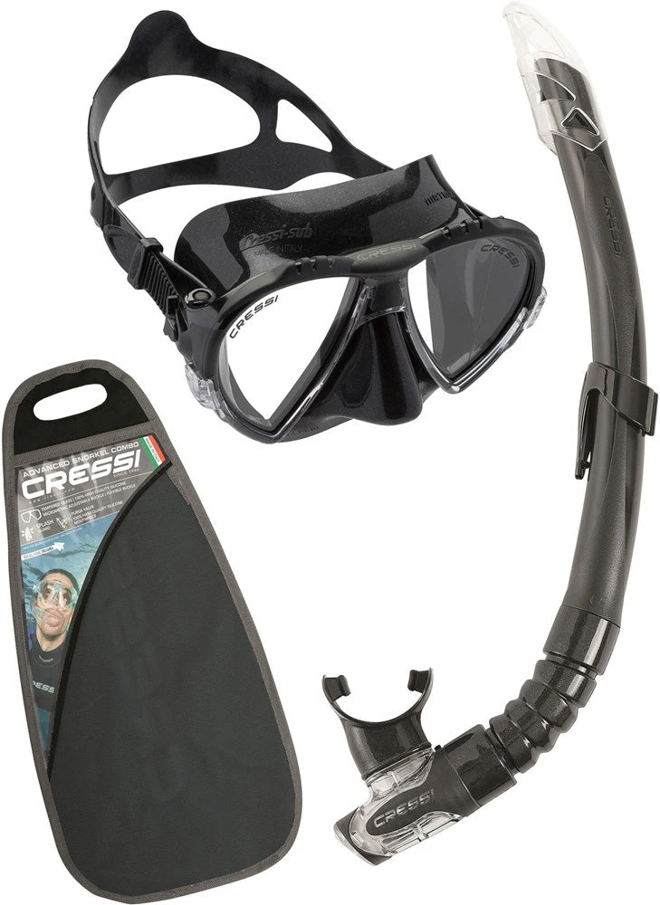 Cressi Matrix Dive Mask & Gamma Snorkel Set - Black