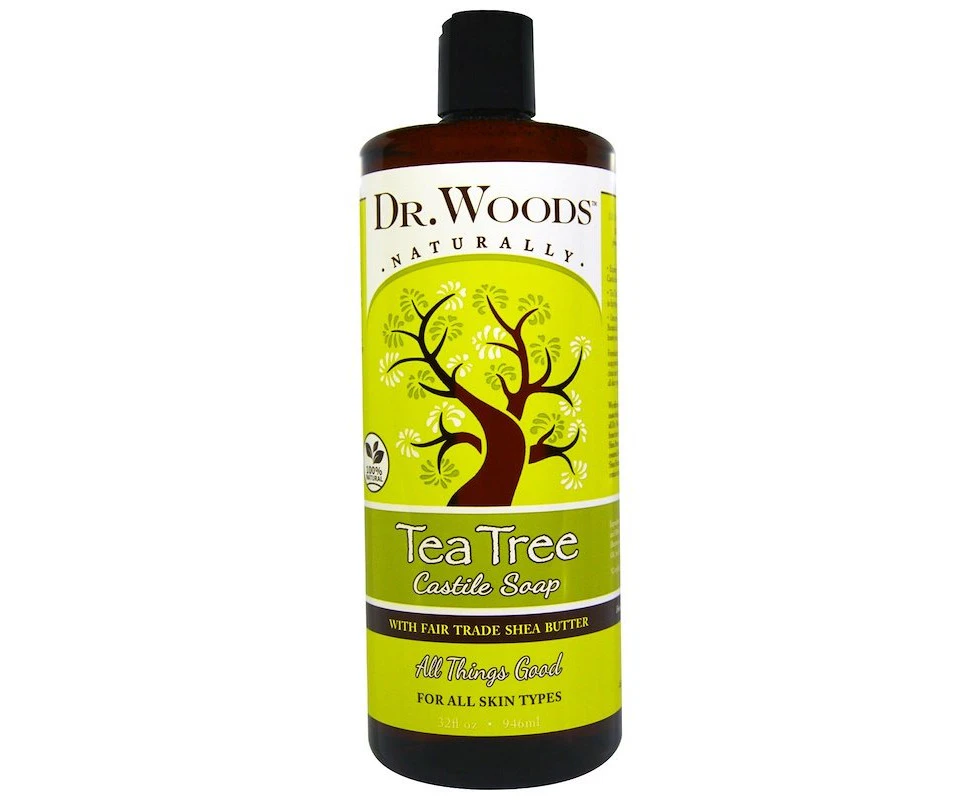 Dr. Woods, Tea Tree Castile Soap with Fair Trade Shea Butter, 32 fl oz (946 ml)