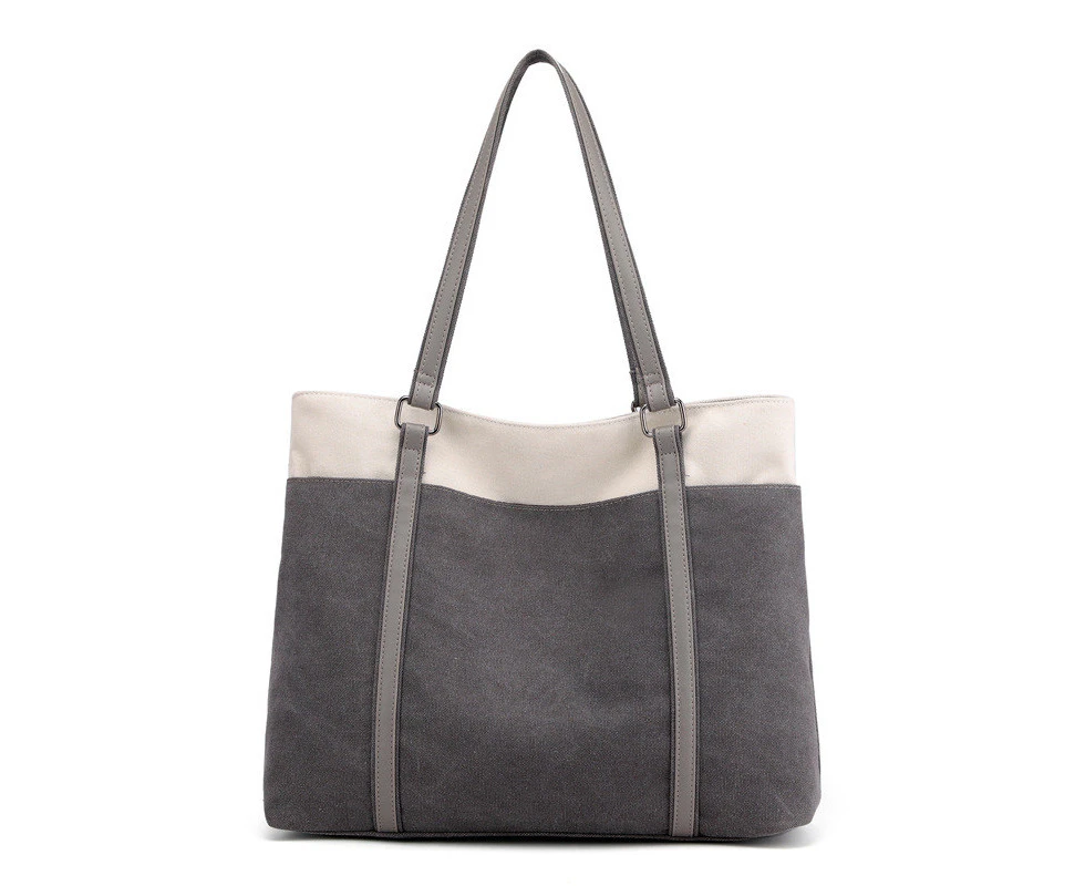 Nevenka Women Large Tote Bag Shoulder Bag Holds A 15.6 Inch Computer-Grey