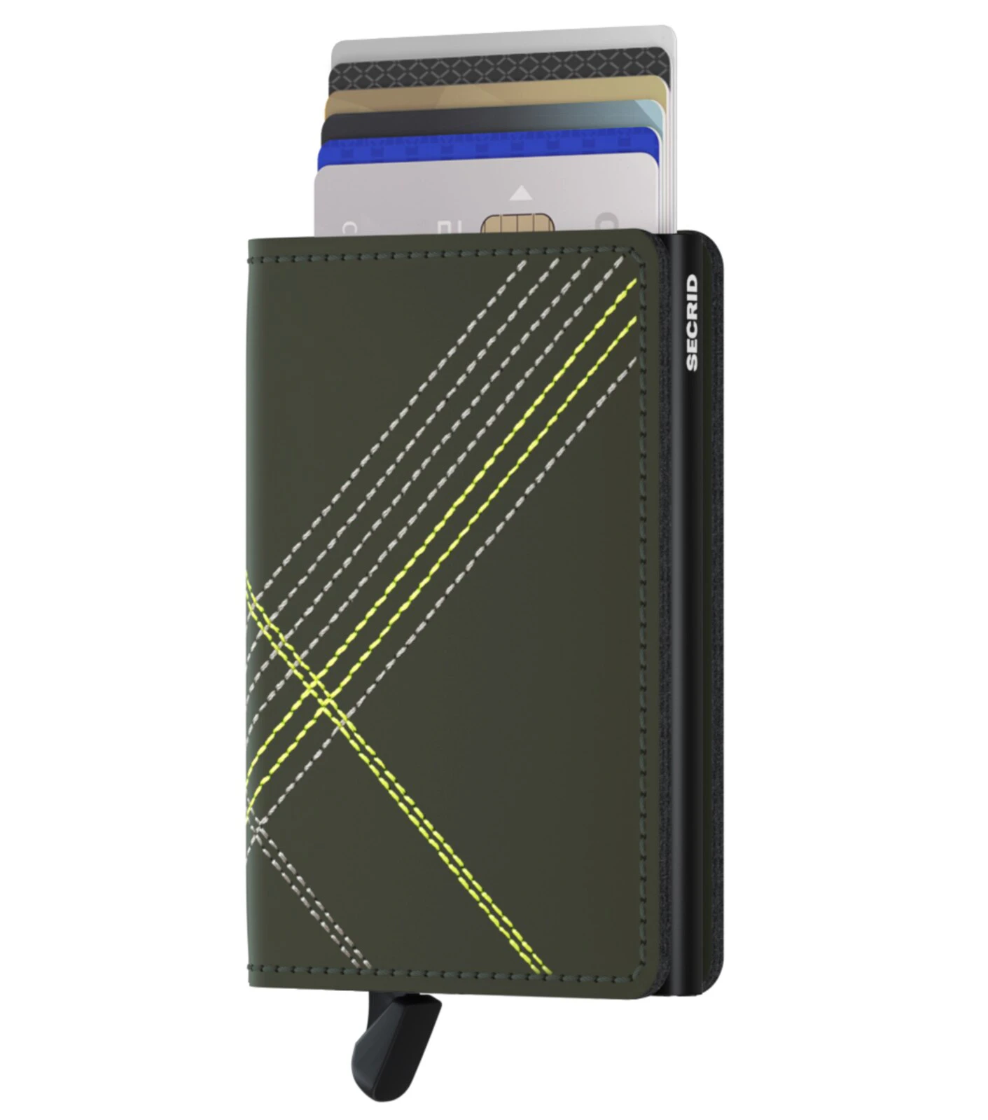 Secrid Slimwallet Compact Travel Wallet - Stitch - Linea Lime