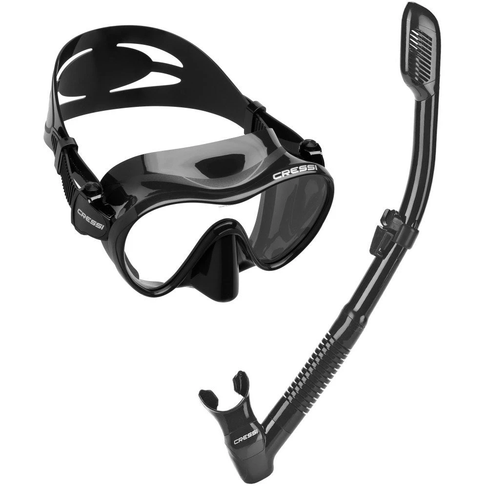 Cressi F1 Mask + Dry Snorkel MS Set - Black