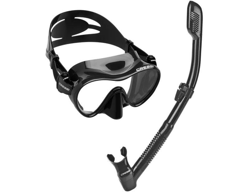 Cressi F1 Mask + Dry Snorkel MS Set - Black